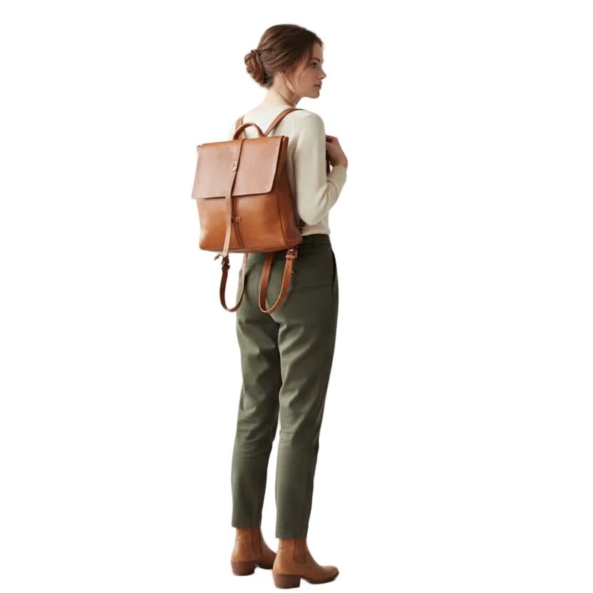 Zaino in pelle Bruno Rossi R22 Brandy - Pelletteria Allegrini