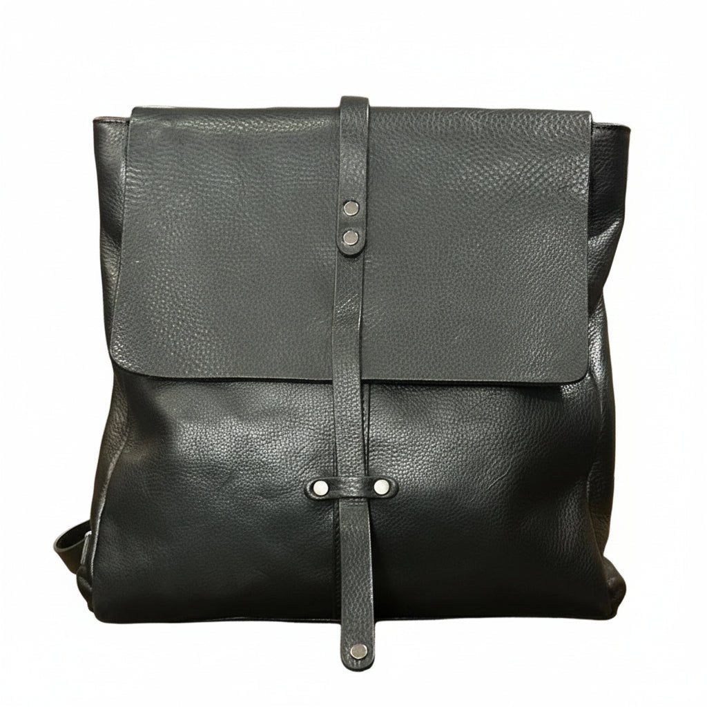 Zaino in pelle Bruno Rossi R22 Nero - Pelletteria Allegrini