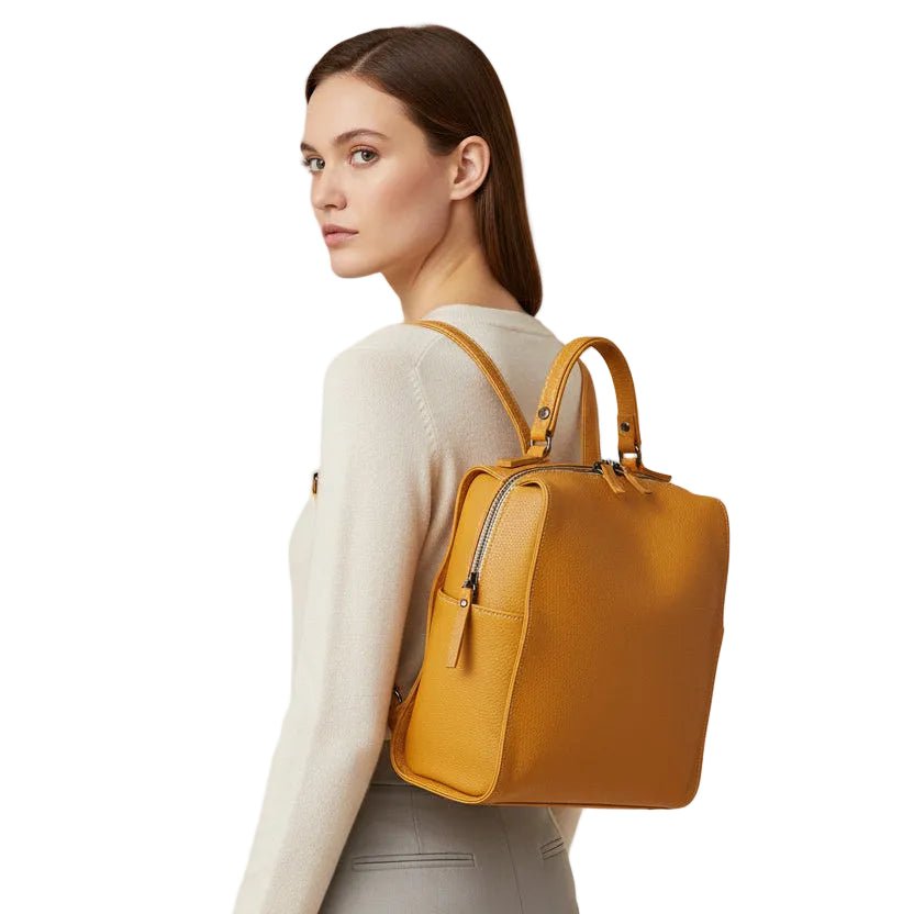 Zaino in pelle Bruno Rossi R342/P Biscotto - Pelletteria Allegrini