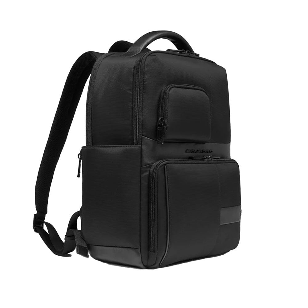 Zaino in tessuto e pelle porta pc 14" Piquadro CA6238W129 Nero - Pelletteria Allegrini