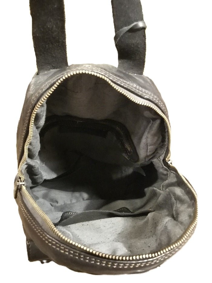 Zaino piccolo in pelle Pelletteria Allegrini Filippo 1618 Nero - Pelletteria Allegrini