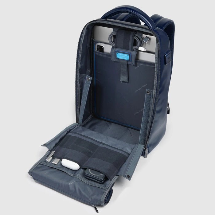 Zaino uomo fast - check porta pc 14" Piquadro CA6858B2 Blu - Pelletteria Allegrini