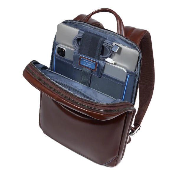 Zaino uomo in pelle porta pc 14" Piquadro CA6311B2 Mogano - Pelletteria Allegrini